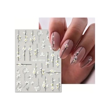 Nailist Flower - Çiçek Figürlü Renkli Çiçekli Tasarım Yapışkan Tırnak Sticker Nail Art Dövme Seti 23526395