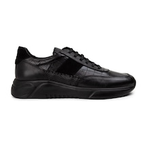 Deery Hakiki Deri Siyah Erkek Sneaker Ayakkabı - 01963Msyhe09 Siyah