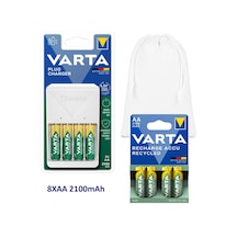 Varta Plug  Şarj Cihazı+8x2100mAh AA Şarjlı Kalem+ÇANTA
