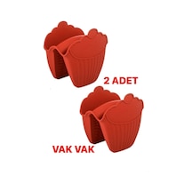 Silikon Fırın Eldiveni Vak Vak 2 Li Kırmızı Silikon Kırmızı Diğer