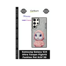 Samsung Galaxy S24 Ultra Tavşan Figürlü Fashion Pet Kılıf 3d Pembe Detaylı Tasarım Kapak Giyim Tarzı çok renkli