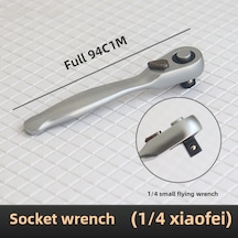 Honmex 1/4 Mini Ratchet Anahtar 72 Diş Dar Boşluklar İçin Tam Devir Dönüşlü Uç Takımlı Somun Döndürücü Küçük Uç Seti