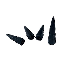 Sivri Mermi Sibop Kapağı Siyah Plastik 4'lü Set