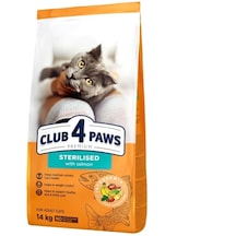 Club4paws Premium Kısırlaştırılmış Somonlu Yetişkin Kedi Maması 14 KG