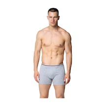 Sedef Yıldızı Erkek Likralı Boxer Gri Gri