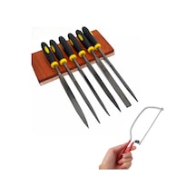 Ahşap Ege Törpü ve Kıl Testere Seti 6Li Mini Eğe Yedek Uçlu Mini