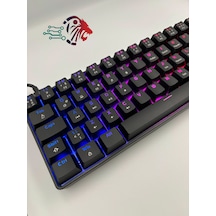 T60 Siyah Renk Mavi Switch Rgb Mekanik Kablolu Driverli Oyuncu Kl
