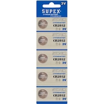 Supex Extra Long Battery CR2032 3V Lityum Düğme Pil 5'li