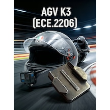 Agv K3 Ece 22.06 Çene Kamera Aparatı Tüm Aksiyon Kameralara Uyumlu, Dayanıklı Montaj Siyah