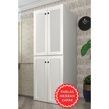 Kenzlife Membran Çamaşır-bulaşık Makinesi Dolabı Kapaklı Roksana Byzbyz Panjur 180 70 60 Mebran Kapak Mdf Gövde Banyo Çift Katlı Arkalıksız Beyaz