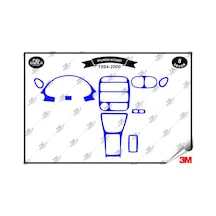 Hyundai Accent 1994-2000 Torpido Konsol Trim Göğüs Maun Kaplama Set 8 Parça Mavi