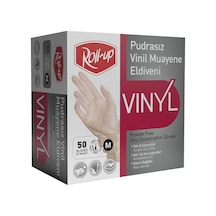 Roll-up Vinil Muayene Eldiveni Pudrasız 50'li 4 Adet