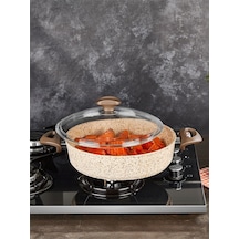 Falez Creamy Granit 32 Cm Karnıyarık Tenceresi - Cre 3066 Krem Falez Creamy Granit 32 Cm Karnıyarık Tenceresi - Cre 3066 Krem