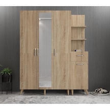 Açelya Portmanto Vestiyer Ayakkabılık Meşe M3 180 Cm Montaj Dahil