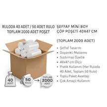 Still Şeffaf Mini Boy Çöp Poşeti 40x47 Cm - 50 Rulo Koli Paketi Ruloda 40 Adet - Toplam 2000 Adet