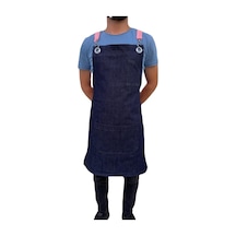 Kot Pembe Çapraz Askılı Askılı Trend Önlük Mavi