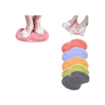 Vantuzlu Banyo Sırt Fırçası Ve Masaj Matı Açık Ceviz