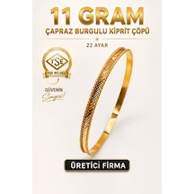 22 Ayar Tse Belgeli 11 Gram Çapraz Burgulu Kibrit Çöpü Ajda Altın Bilezik Gold İşçiliksiz