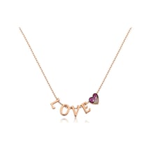 Casera's Gümüş Rose Kalpli Love Kadın Kolye Csr2180629 Gümüş