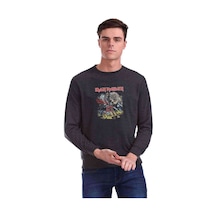 Maıden The Number Of Baskılı Füme Antrasit Erkek Sweatshirt