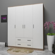 Melisa 4 Kapılı 2 Çekmeceli Gardrop Mdf Antrasit
