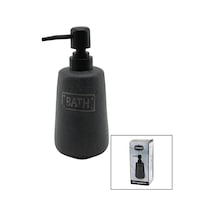 Uzun Antrasit Gri - Mat Desen Seramik Sıvı Sabunluk 5131 Düz