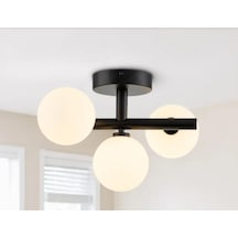Mylights  Üçlü Plofonyer Tavan Avize  Opal Camli Spor Avize  E27 Duylu