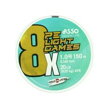 Asso 8x Light Games Pe 8 Örgü Spin İp Misina 150mt Moss Green Standart - 1.5 Pe