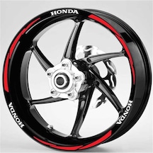 Yeni Özel Motosiklet Jant Şeridi Honda Beyaz Honda Yazılı 3 Parçalı Kırmızı Sağ-sol/ön-arka