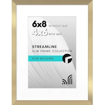 6x8 Altın Resim Çerçevesi - Mat Veya 6x8 Çerçeve Mat İle 4x6 Resim Çerçevesi Olarak Kullanın - Duvar Veya Masa