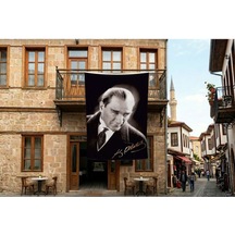 Mustafa Kemal Atatürk Altın İmzalı Poster Poster Bayrak Premium Raşel Kumaş 300x450cm Ata42 Diğer