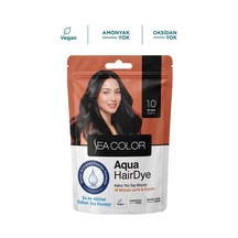 Sea Color Aqua Hair Dye Vegan & Amonyaksız Su İle Aktive Edilen Kalıcı Saç Boyası Toz 1.0 Siyah