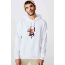 Breaking Bad Baskılı Beyaz Erkek Örme Kapşonlu Sweatshirt