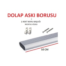 50 Cm Gardırop Askı Borusu-Alüminyum Oval Dolap Borusu