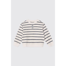 Panço Erkek Bebek Bisiklet Yaka Baskı Detaylı Ekru Sweatshirt 2621bb08015 Krem
