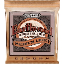 Ernie Ball 2146 Earthwood Phosphor Bronze Regular Slinky Akustik Gitar Teli (12-54)