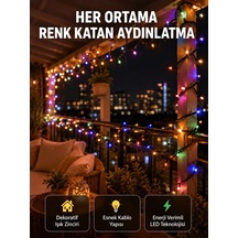 Lb 5 Metre Şeffaf Kablo Led Peri Işığı 50 Ampullü Dekoratif Led Yeni Nesil