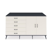Kronos Konsol 2 Raflı 5 Çekmeceli 2 Kapaklı 176x59x99 Antrasit-aytaşı Aytası/aytası - Antrasıt