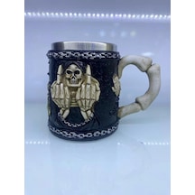 Orta Parmak Motifli Çelik Kupa Bardak Kod 6978