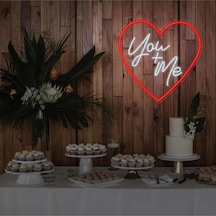 You+me Yazılı Ve Şekilli Neon Tabela Kırmızı