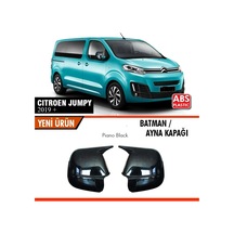 Cıtroen Jumpy 2019+ Uyumlu Yarasa Batman Ayna Kapağı Piano Black