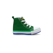 Unisex Çocuk Keten Uzun Convers Modeli Cırtlı Sneaker Spor Ayakkabı Yeşil (26-30)