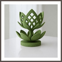 Bezos 3d Baskı Lotus Çiçeği Mumluk - Dekoratif Tealight Mumluk-yeşil Nxrlvng