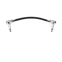 Geeksen Gitar Efekt Pedal Kablo Teli Düz Yama Kablosu Kordonu 6.35mm Dik Açılı Gözleme Tasarımı 15cm