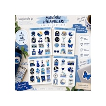 Blue Aesthetic Sticker Set - Mavi Temalı Etiket Seti Ajanda Scrapbook Journal - 933948585 Diğer