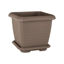 Tr Hk03 Hisar Kare Saksı No:3 Tabaklı 37 Cm, 25,5 Litre Mocha Diğer