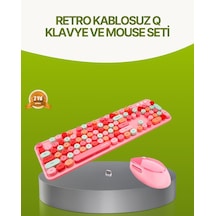 Bluetooth Retro Kablosuz Klavye Ve Mouse Seti 3 Cihaz Bağlantılı, Sessiz Tuş, Uzun Pil Ömrü - Lisinya Diğer