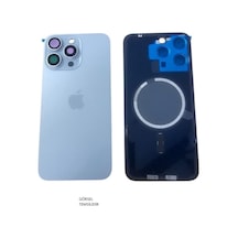 İphone 15 Pro Arka Pil Kapağı Full Nfc Li Lensli- Mavi
