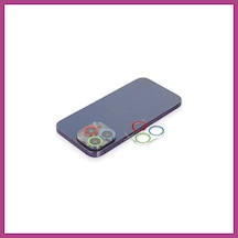Gees Global Apple iPhone 13 Pro Uyumlu Renkli Kamera Lens Koruma Cam - Mavi-yeşil Gbzs Mavi - Yeşil