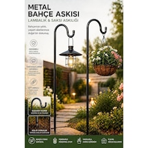 Tr Metal Bahçe Askılığı 115 Cm, Saksı, Fener Ve Solar Lamba Askısı, Siyah
